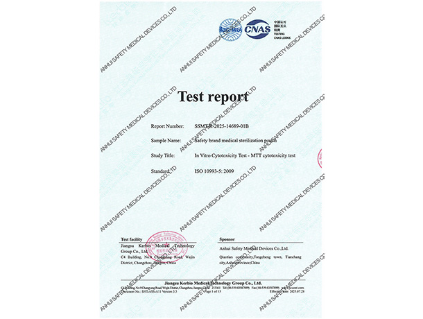 In vitro cytotoxicity test report